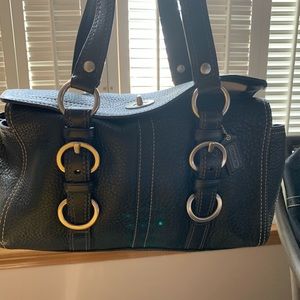 Black leather Coach handbag